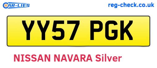 YY57PGK are the vehicle registration plates.