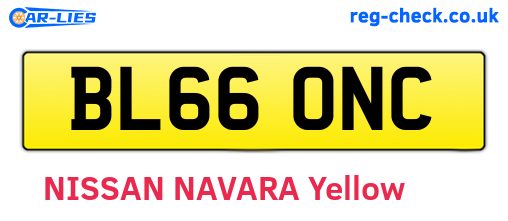 BL66ONC are the vehicle registration plates.
