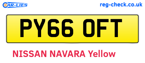 PY66OFT are the vehicle registration plates.