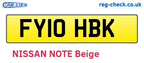 FY10HBK are the vehicle registration plates.