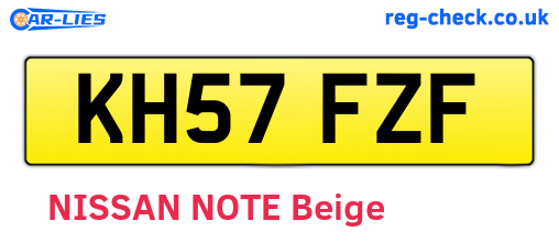 KH57FZF are the vehicle registration plates.