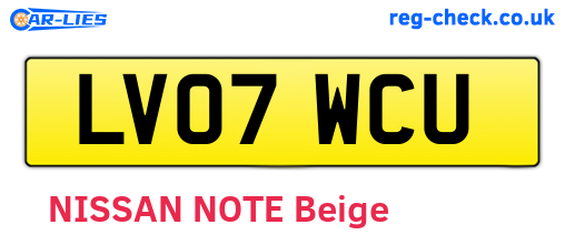 LV07WCU are the vehicle registration plates.