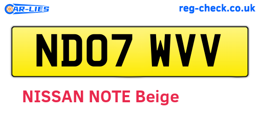 ND07WVV are the vehicle registration plates.