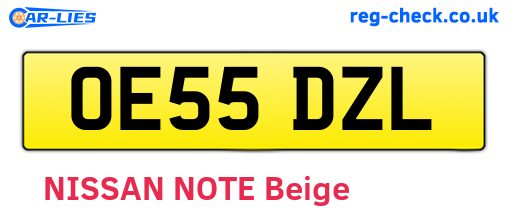 OE55DZL are the vehicle registration plates.