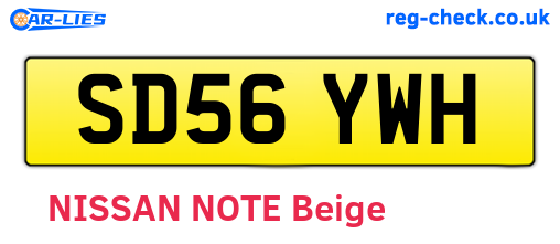 SD56YWH are the vehicle registration plates.