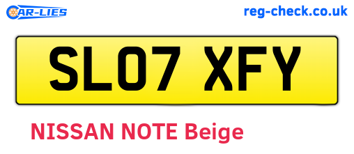 SL07XFY are the vehicle registration plates.