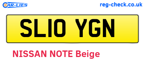SL10YGN are the vehicle registration plates.