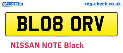 BL08ORV are the vehicle registration plates.