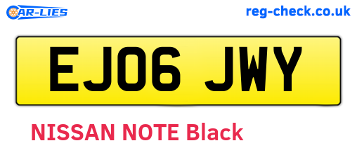 EJ06JWY are the vehicle registration plates.