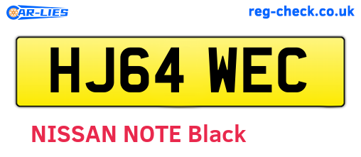 HJ64WEC are the vehicle registration plates.