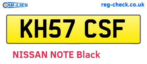 KH57CSF are the vehicle registration plates.