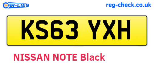 KS63YXH are the vehicle registration plates.