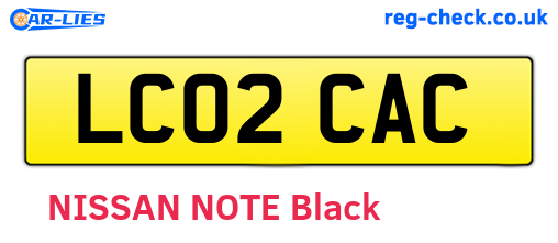 LC02CAC are the vehicle registration plates.