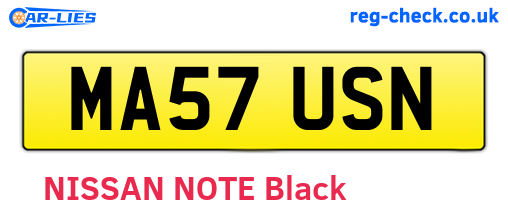 MA57USN are the vehicle registration plates.