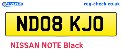 ND08KJO are the vehicle registration plates.