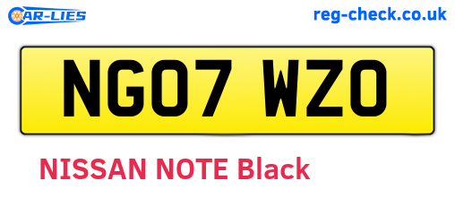 NG07WZO are the vehicle registration plates.