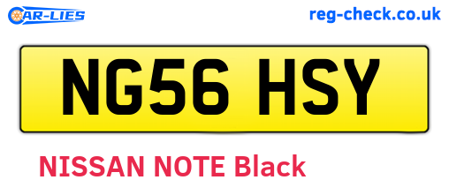 NG56HSY are the vehicle registration plates.