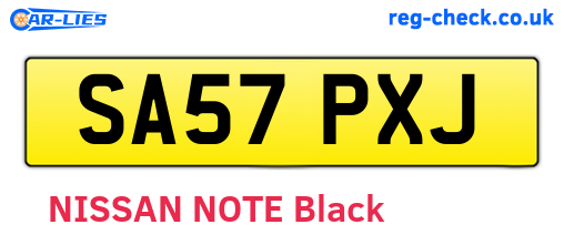 SA57PXJ are the vehicle registration plates.