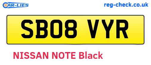 SB08VYR are the vehicle registration plates.