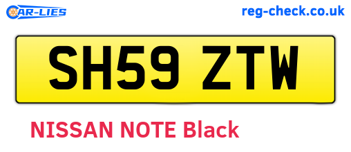 SH59ZTW are the vehicle registration plates.