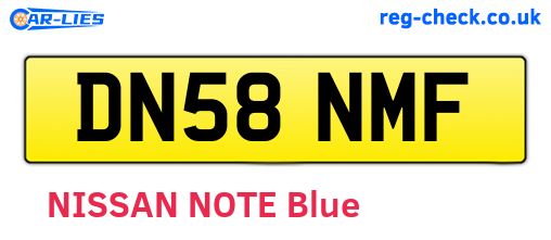 DN58NMF are the vehicle registration plates.