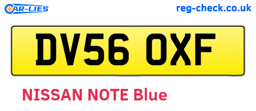DV56OXF are the vehicle registration plates.