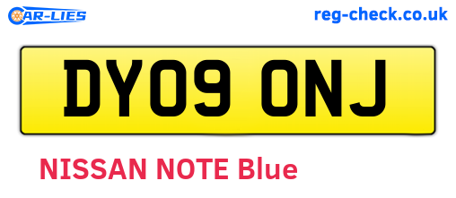 DY09ONJ are the vehicle registration plates.