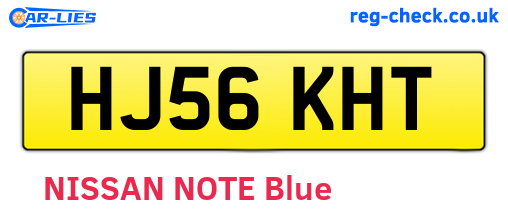 HJ56KHT are the vehicle registration plates.