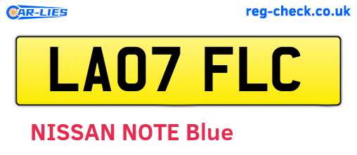 LA07FLC are the vehicle registration plates.