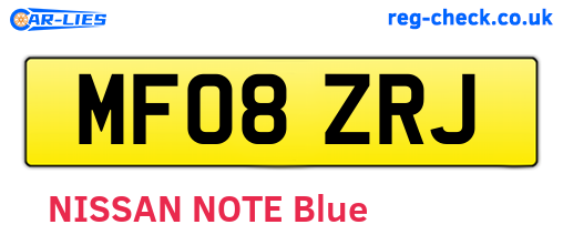 MF08ZRJ are the vehicle registration plates.