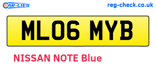 ML06MYB are the vehicle registration plates.