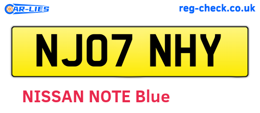 NJ07NHY are the vehicle registration plates.
