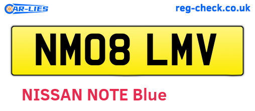 NM08LMV are the vehicle registration plates.