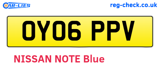 OY06PPV are the vehicle registration plates.