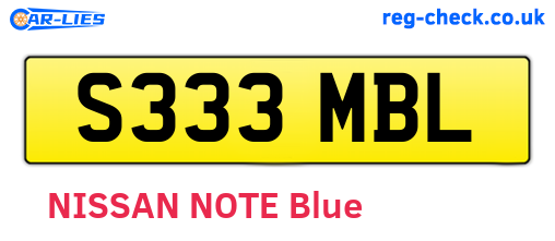 S333MBL are the vehicle registration plates.