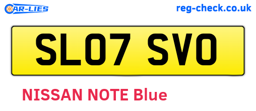 SL07SVO are the vehicle registration plates.