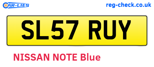 SL57RUY are the vehicle registration plates.