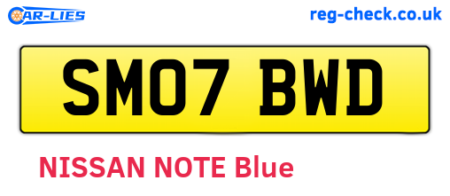 SM07BWD are the vehicle registration plates.