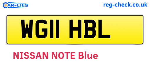 WG11HBL are the vehicle registration plates.