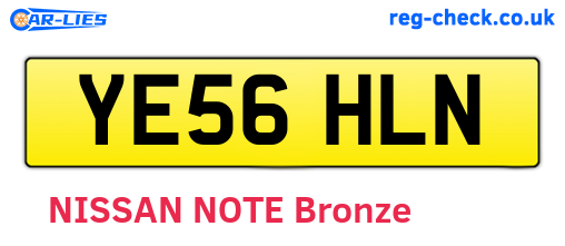 YE56HLN are the vehicle registration plates.