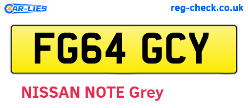 FG64GCY are the vehicle registration plates.