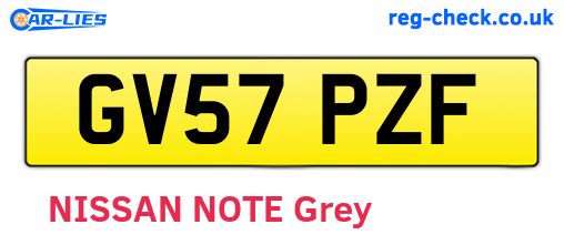 GV57PZF are the vehicle registration plates.