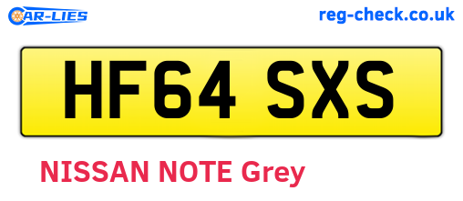 HF64SXS are the vehicle registration plates.