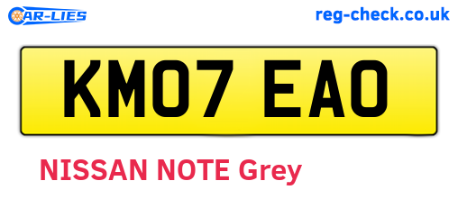 KM07EAO are the vehicle registration plates.