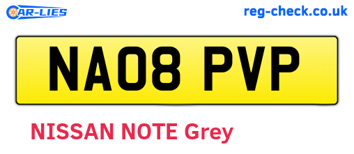 NA08PVP are the vehicle registration plates.