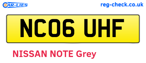 NC06UHF are the vehicle registration plates.
