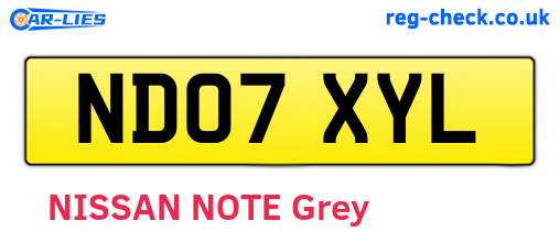 ND07XYL are the vehicle registration plates.