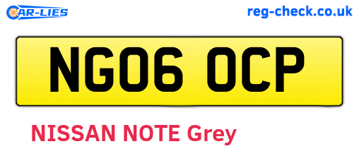 NG06OCP are the vehicle registration plates.