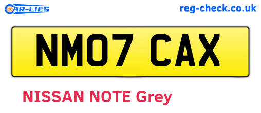 NM07CAX are the vehicle registration plates.