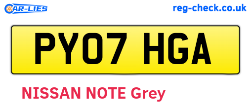 PY07HGA are the vehicle registration plates.